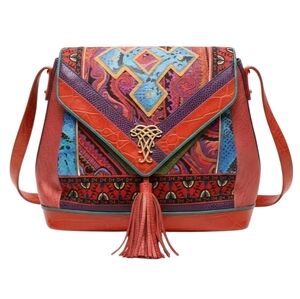 Sharif Multicolor Red Blue Purple Crossbody Bag